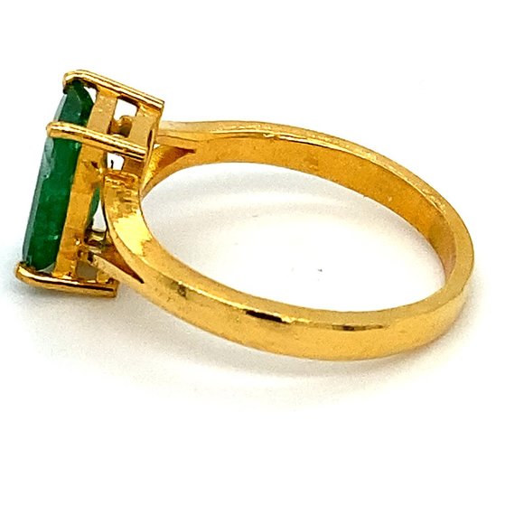 Emerald 1.51ct Solid 22K Yellow Gold Ring - Picture 8 of 9